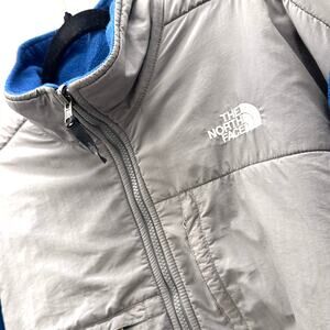 The North Face Denali Jacket Mens Large Blue Gray Full Zip Polartec Fleece